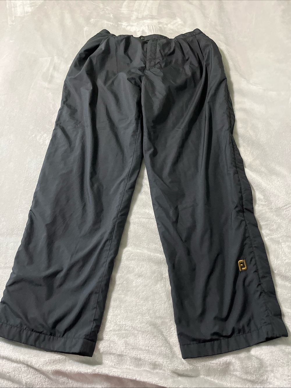 Dryjoys By Footjoy Golf Rain Pants Mens Large Black Snap Zip Bottoms Adjustable